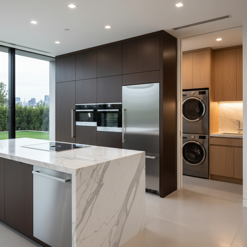 Premium household appliances in a luxury residential environment
